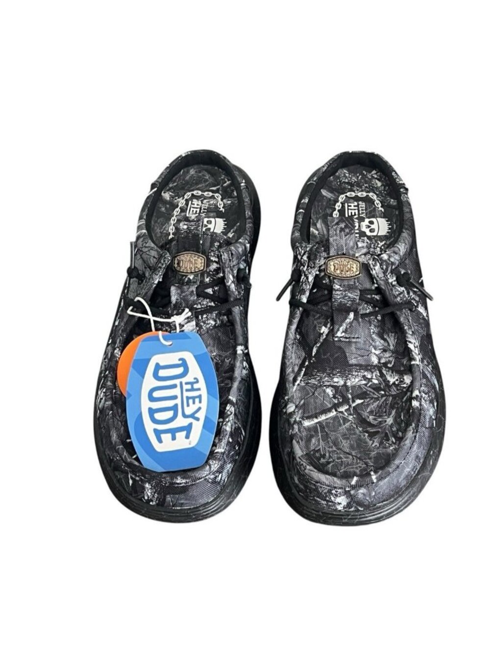 JELLY ROLL x Hey Dude Realtree Edge Wally Comf Slip Shoes Black Camo Men's 10